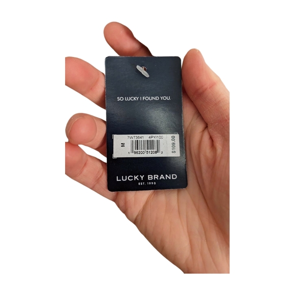 NWT Lucky Brand Crochet (Pink/Neutral Scheme) Sweatshirt, Medium - Picture 6 of 6